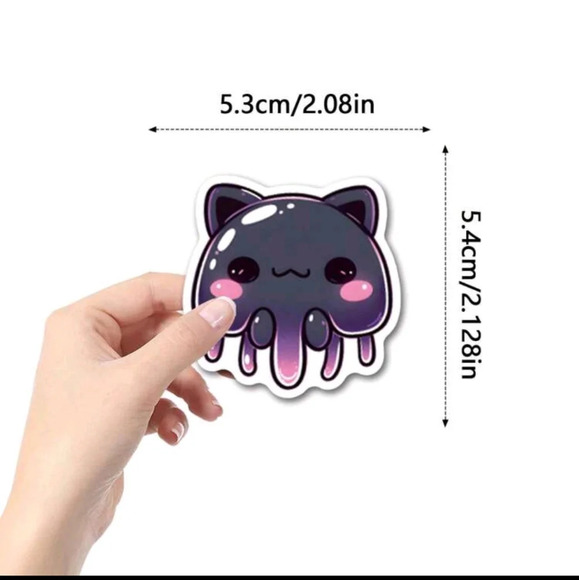50 jelly cat kitten funny vinyl sticker multicolored bear cute women's girls acc - Picture 3 of 8